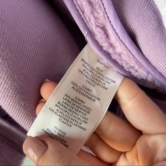 Tibi Faux Shearling Gus Cropped Jacket Lavender Purple - Picture 5 of 6